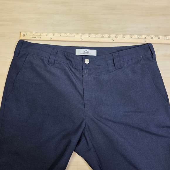 Bluffworks Black Work Play 5 Pocket Performance Chino Pants Size 37 W 32 L - Picture 8 of 9